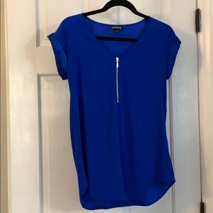 Blue zip express shirt
